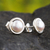 Cultured pearl stud earrings, 'Luminous Allure' - Handcrafted Petite Silver Cultured Pearl Earrings (image 2) thumbail