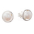 Cultured pearl stud earrings, 'Luminous Allure' - Handcrafted Petite Silver Cultured Pearl Earrings (image 2b) thumbail