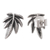 Sterling silver button earrings, 'Leaves of Nature' - Andean Leaf Nature Theme Sterling Silver Button Earrings
