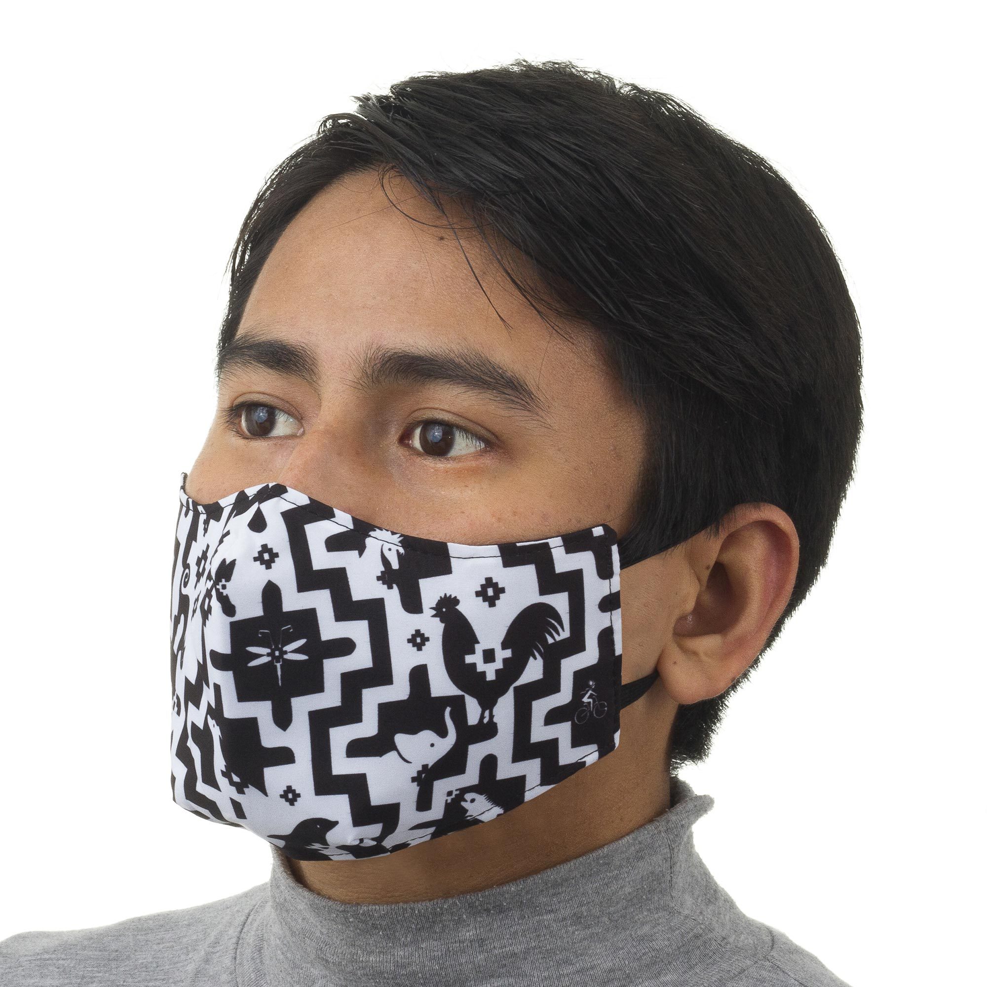 UNICEF Market 2 Black & White Cotton Blend Nose Clip Masks 3Layers