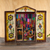 Wood retablo, 'Busy Textile Market' - Handcrafted Andean Textile Market Retablo Diorama (image 2) thumbail
