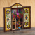Wood retablo, 'Busy Textile Market' - Handcrafted Andean Textile Market Retablo Diorama (image 2b) thumbail