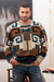 Suéter de hombre 100% alpaca - Suéter de hombre de lana de alpaca de punto de intarsia