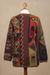 100% alpaca cardigan, 'Inca Geometry' - Multicolored Intarsia Knit Alpaca Wool Cardigan from Peru (image 2e) thumbail