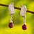 Carnelian dangle earrings, 'Andean Waves' - Wavy Sterling Silver and Carnelian Post Earrings (image 2) thumbail