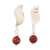 Carnelian dangle earrings, 'Andean Waves' - Wavy Sterling Silver and Carnelian Post Earrings (image 2c) thumbail