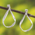 Sterling silver drop earrings, 'Sleek Stirrups' - Artisan Crafted Sterling Silver Drop Earrings (image 2) thumbail