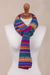 100% alpaca knit scarf, 'Sierra Rainbow' - Multicolored Knit 100% Alpaca Scarf