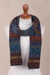 100% alpaca knit scarf, 'Cusco Cathedral' - Muted Multicolor Alpaca Knit Scarf from Peru (image 2b) thumbail
