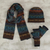 100% alpaca knit scarf, 'Earth and Sky' - Muted Multicolor Alpaca Knit Scarf from Peru (image 2e) thumbail