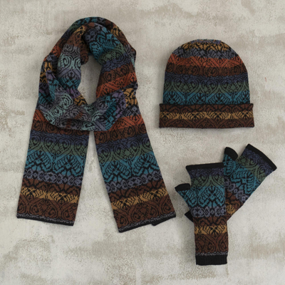 100% alpaca knit hat, 'Cusco Cathedral' - Women's Alpaca Knit Hat in Multicolor