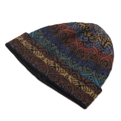 strickmütze aus 100 % Alpaka - Alpaka-Strickmütze für Damen in Mehrfarbig
