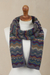 100% alpaca knit scarf, 'Mountain of Seven Colors' - Zigzag Striped Alpaca Wool Scarf from Peru (image 2b) thumbail
