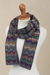 100% alpaca knit scarf, 'Mountain of Seven Colors' - Zigzag Striped Alpaca Wool Scarf from Peru (image 2c) thumbail