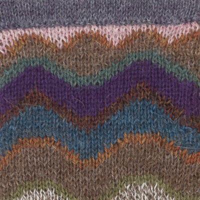 Manoplas sin dedos 100% alpaca - Manoplas multicolores de pura lana de alpaca