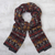100% alpaca knit scarf, 'Andean Geometry' - Unisex 100% Alpaca Wool Earth Toned Scarf (image 2c) thumbail