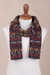 100% alpaca knit scarf, 'Andean Geometry' - Unisex 100% Alpaca Wool Earth Toned Scarf (image 2d) thumbail