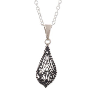 Oxidized 950 Silver Pendant Necklace