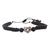 Silver and onyx macrame pendant bracelet, 'Symbol of Courage' - Panther Pendant 950 Silver Macrame Bracelet (image 2b) thumbail