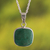 Chrysocolla pendant necklace, 'Window' - Chrysocolla and Sterling Silver Pendant Necklace