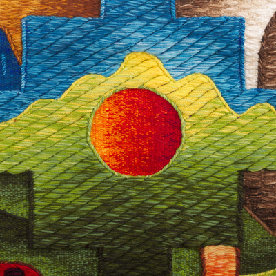 Wandteppich aus Alpaka-Mischung - Handgewebter Alpaka-Wandteppich mit Inka-Thema
