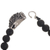 Silver and lava stone beaded bracelet, 'Intrepid Lion' - Lion Motif 950 Silver and Lava Stone Bracelet (image 2e) thumbail