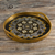 Reverse-painted glass tray, 'Andean Mandala in Black' - Floral Reverse-Painted Glass Mandala Tray from Peru thumbail
