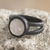 Rose quartz cocktail ring, 'Contemporary Rose' - Oxidized Sterling Silver Ring with Rose Quartz (image 2c) thumbail
