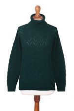 Baby alpaca blend turtleneck, 'Sweet Teal Warmth' - Forest Spruce Teal Baby Alpaca Turtleneck Sweater