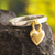 Gold accented charm ring, 'Magical Love' - Silver Band Ring with Gold Plated Heart Charm (image 2b) thumbail
