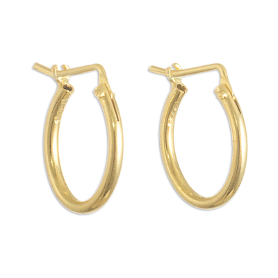 Gold plated hoop earrings, 'Always Classic' (.5 inch) - Classic Small 18k Gold Plated Hoop Earrings (.5 Inch)