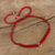 Macrame bracelet with sterling silver, 'Simple Unity' - Bright Red Macrame Bracelet with Sterling Silver (image 2) thumbail