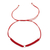 Macrame bracelet with sterling silver, 'Simple Unity' - Bright Red Macrame Bracelet with Sterling Silver (image 2c) thumbail