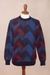 Men's 100% alpaca pullover, 'Stairway to the Heavens' - Multicolor Alpaca Men's Geometric Knit Pullover Sweater (image 2b) thumbail