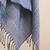 100% baby alpaca shawl, 'Whispering Blue' - Powder Blue Patterned Handwoven Baby Alpaca Shawl (image 2f) thumbail