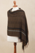 100% baby alpaca shawl, 'Chestnut Windowpanes' - Handwoven Patterned Chestnut Brown Baby Alpaca Shawl (image 2c) thumbail
