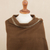 100% baby alpaca shawl, 'Sepia Roads' - Sepia Brown Handwoven Baby Alpaca Shawl with Black and White (image 2e) thumbail