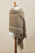 100% baby alpaca shawl, 'Sepia Windowpanes' - Handwoven Patterned Sepia Brown Baby Alpaca Shawl (image 2c) thumbail
