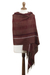 100% baby alpaca shawl, 'Burgundy Windowpanes' - Handwoven Patterned Burgundy and Brown Baby Alpaca Shawl