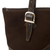 Wool-accented leather tote bag, 'Inca Memories' - Dark Brown Suede and Leather Tote Bag