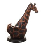 Wood cellphone holder, 'Elegant Giraffe' - Hand Crafted Giraffe Cellphone Holder