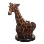 Wood cellphone holder, 'Elegant Giraffe' - Hand Crafted Giraffe Cellphone Holder