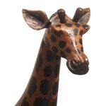 Wood cellphone holder, 'Elegant Giraffe' - Hand Crafted Giraffe Cellphone Holder