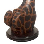 Wood cellphone holder, 'Elegant Giraffe' - Hand Crafted Giraffe Cellphone Holder