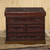 Leather and wood jewelry chest, 'Ancestral Treasure' - Tooled Leather Jewelry Chest from Peru (image 2b) thumbail
