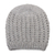mütze aus 100 % Alpaka - Handgehäkelte, kuschelige Wintermütze aus taubengrauem Alpaka