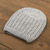 mütze aus 100 % Alpaka - Handgehäkelte, kuschelige Wintermütze aus taubengrauem Alpaka