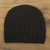 mütze aus 100 % Alpaka - Handgehäkelte schwarze Alpaka-Wintermütze
