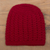 100% alpaca hat, 'Crimson Stars Align' - Hand-Crocheted Crimson Alpaca Cozy Winter Hat
