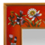 Small reverse-painted glass wall mirror, 'Orange Fields' - Small Orange Reverse-Painted Glass Framed Wall Mirror